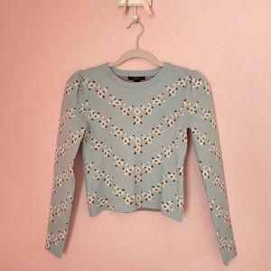 Forever 21 blue floral sweater size S